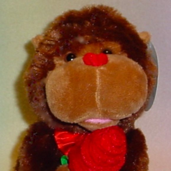 ANIMATED SINGING GORILLA * HOLDING A RED ROSE * 9 IN * SINGS FORGET YOU * - Picture 2 of 3